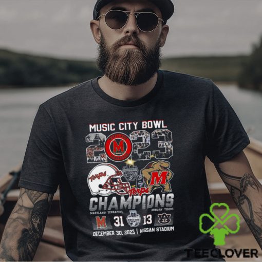 Music City Bowl 2023 Champions Maryland Terrapins 31 – 13 Auburn Tigers December 30 2023 Nissan Stadium T Shirt