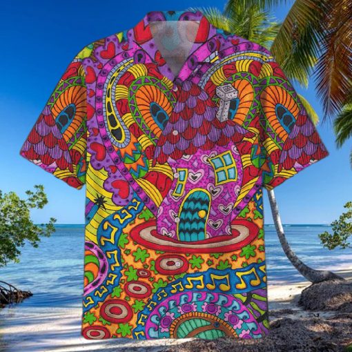 Music Hippie Colorful Hawaiian Shirts