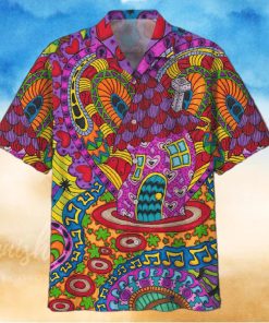 Music Hippie Colorful Hawaiian Shirts