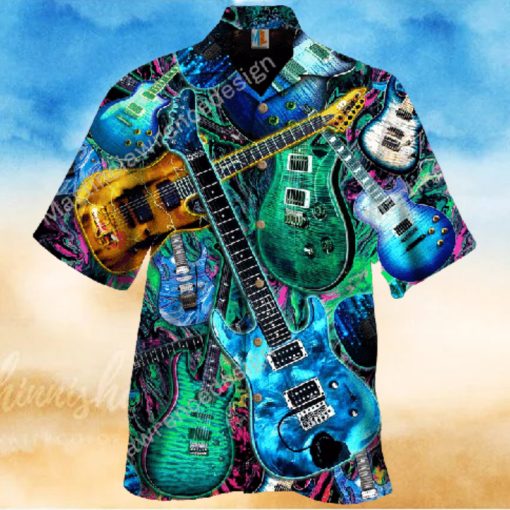 Music Is What Feelings Sound Like Guitar Blue Awesome Design Unisex Hawaiian Shirt For Men And Women Dhc17062423