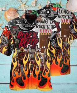 Music Rock Music Red Flame Hawaiian Shirt Aloha Casual Shirt For Men And Women