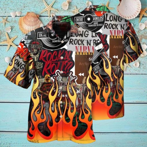 Music Rock Music Red Flame Hawaiian Shirt Aloha Casual Shirt For Men And Women