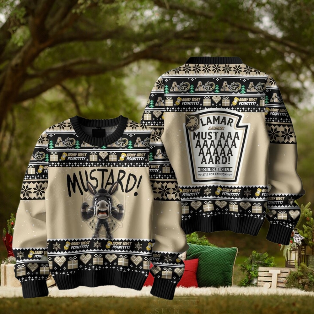 Mustard Army Black Knights For Fan Ugly Sweater Mustard Army Black Knights For Fan Ugly Sweater