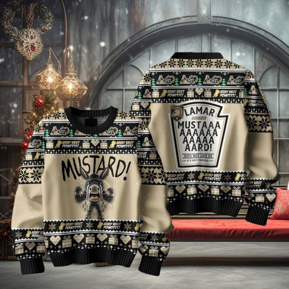 Mustard Army Black Knights For Fan Ugly Sweater Mustard Army Black Knights For Fan Ugly Sweater