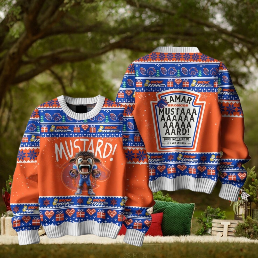 Mustard Denver Broncos For Fan Ugly Sweater Mustard Denver Broncos For Fan Ugly Sweater