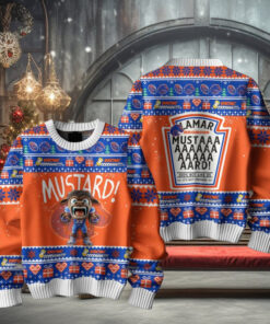 Mustard Denver Broncos For Fan Ugly Sweater