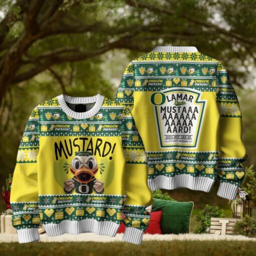 Mustard Oregon Ducks For Fan Ugly Sweater