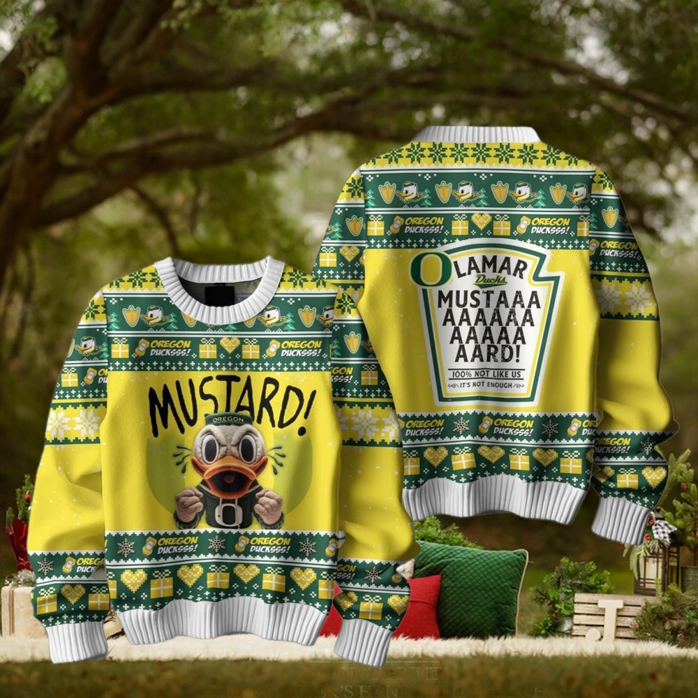 Mustard Oregon Ducks For Fan Ugly Sweater Mustard Oregon Ducks For Fan Ugly Sweater