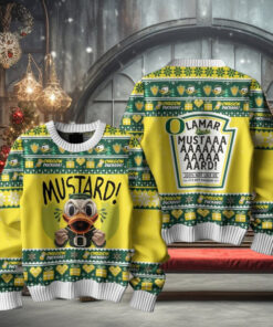 Mustard Oregon Ducks For Fan Ugly Sweater