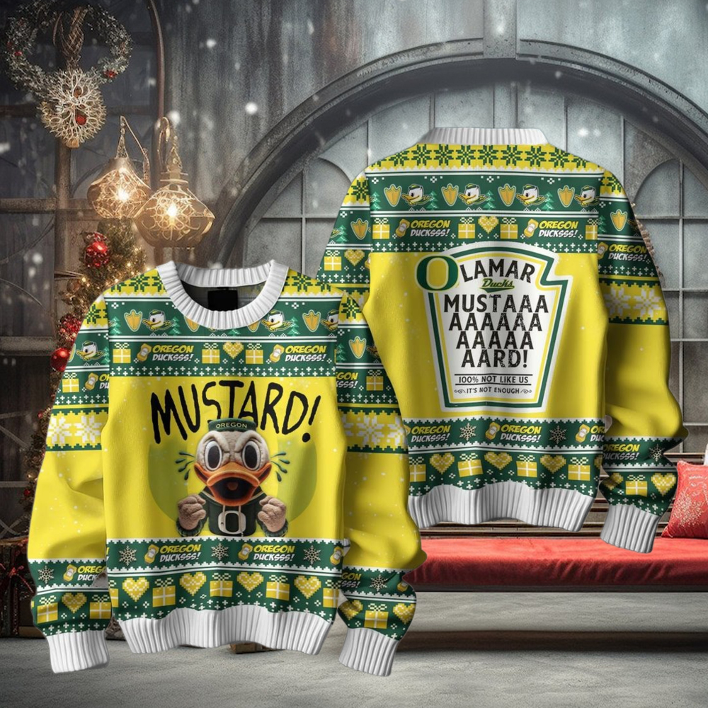 Mustard Oregon Ducks For Fan Ugly Sweater Mustard Oregon Ducks For Fan Ugly Sweater