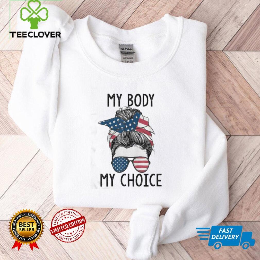 My Body My Choice Pro Choice Messy Bun US Flag Feminist Classic T Shirt