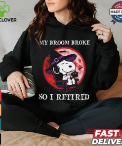 My Broom Broke So I Retired Snoopy Halloween T Shirt