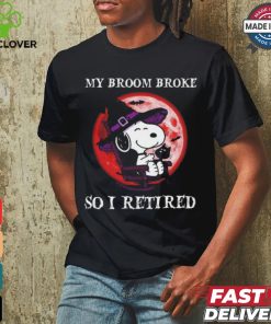My Broom Broke So I Retired Snoopy Halloween T Shirt