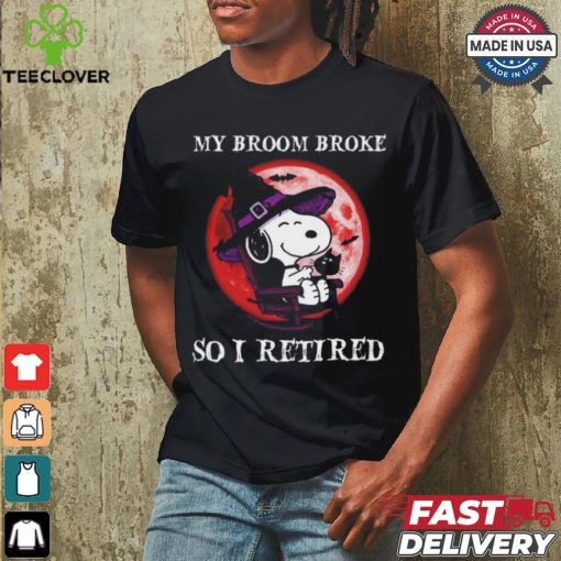 My Broom Broke So I Retired Snoopy Halloween T Shirt