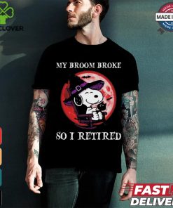 My Broom Broke So I Retired Snoopy Halloween T Shirt
