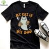 My Cat Is My Boo Floral Groovy Ghost Cat Spooky Halloween Shirt