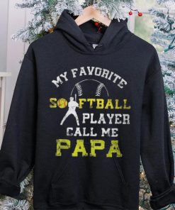 My Favorite Softball Player Calls Me Papa Father's Day Mens T Shirt