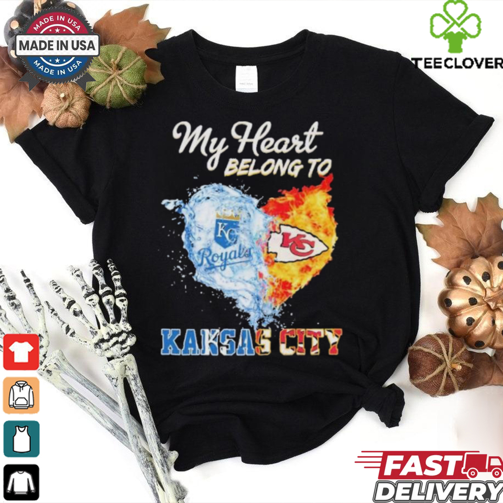 My Heart Belong To Kansas City Chiefs X Kansas City Royals Shirt My Heart Belong To Kansas City Chiefs X Kansas City Royals Shirt