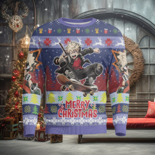 My Hero Academia Bakugou Explosive Bakugo Ugly Christmas Sweater
