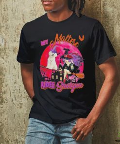 My Maltese Rides Shotgun Halloween Dog Witch On Broomstick Happy Halloween 2023 Shirt