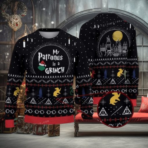 My Patronus Is A Grinch Christmas Sweater Christmas Ugly Sweater Party