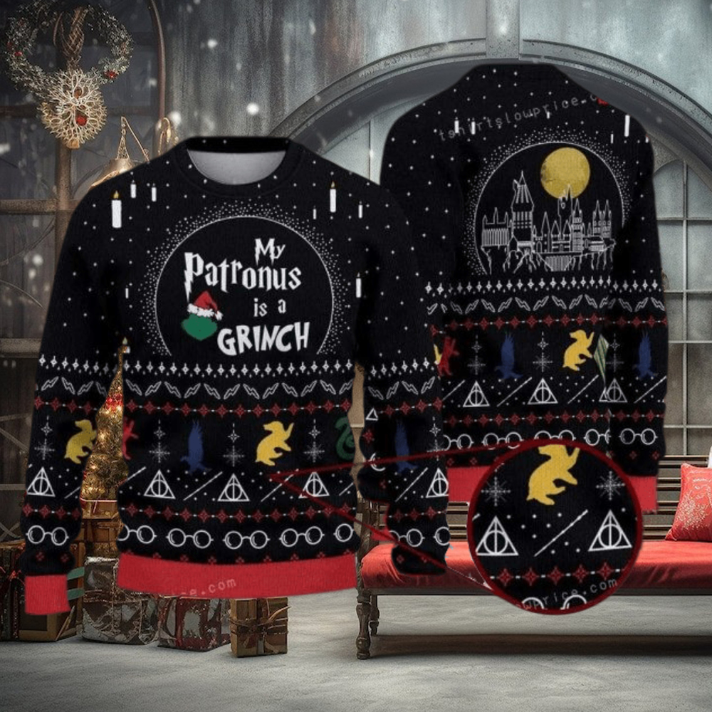 My Patronus Is A Grinch Christmas Sweater Christmas Ugly Sweater Party My Patronus Is A Grinch Christmas Sweater Christmas Ugly Sweater Party