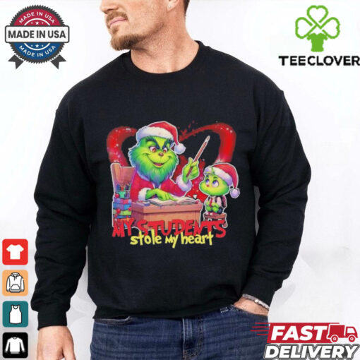 My Students Stole My Heart Grinch Teacher Merry Christmas shirt