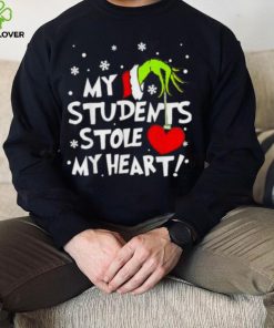 My Students Stole My Heart Teacher Christmas Grinch Hand T Shirt