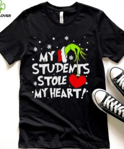 My Students Stole My Heart Teacher Christmas Grinch Hand T Shirt