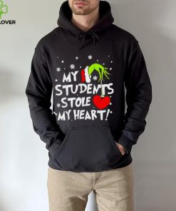 My Students Stole My Heart Teacher Christmas Grinch Hand T Shirt