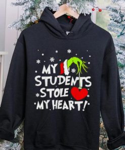 My Students Stole My Heart Teacher Christmas Grinch Hand T Shirt