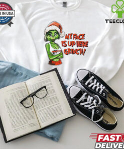 My face is up here Grinch Merry Christmas shirt