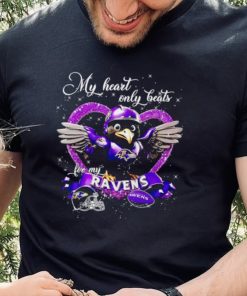 My heart only beats for my Baltimore Raven glitters heart shirt