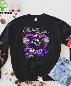 My heart only beats for my Baltimore Raven glitters heart shirt