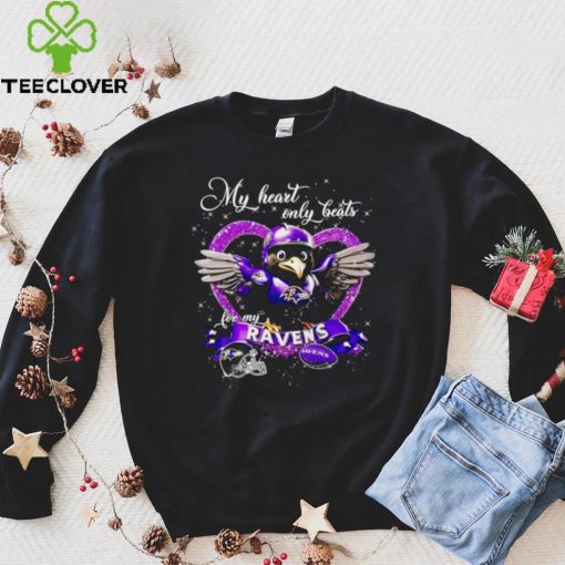 My heart only beats for my Baltimore Raven glitters heart shirt