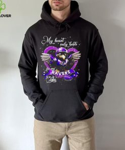 My heart only beats for my Baltimore Raven glitters heart shirt