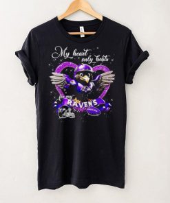 My heart only beats for my Baltimore Raven glitters heart shirt