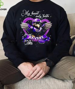 My heart only beats for my Baltimore Raven glitters heart shirt