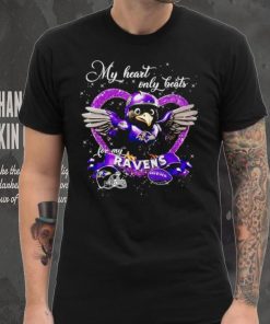 My heart only beats for my Baltimore Raven glitters heart shirt