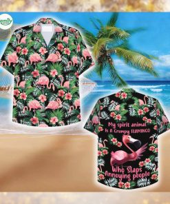 My spirit animal is a Grumpy Flamingo Hawaiian Shirt