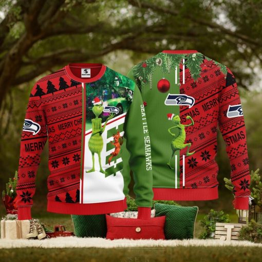 Seattle Seahawks Grinch & Scooby Doo Christmas Ugly Sweater