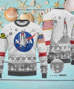 NASA American Flag Pattern 2023 Ugly Christmas Sweater