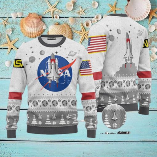 NASA American Flag Pattern 2023 Ugly Christmas Sweater