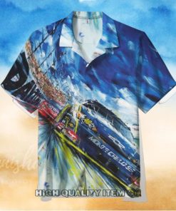 NASCAR Racing Sports Button Down Hawaiian Shirt