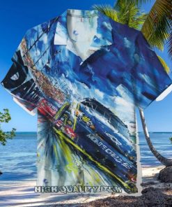 NASCAR Racing Sports Button Down Hawaiian Shirt