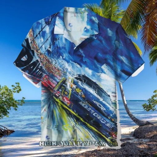 NASCAR Racing Sports Button Down Hawaiian Shirt