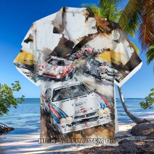 NASCAR Watercolor Style Sports Cars Hawaiian Shirt