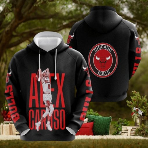 NBA Chicago Bulls Black Alex Caruso 6 Pullover Hoodie