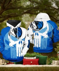 NBA Dallas Mavericks Blue White Skull Pullover Hoodie