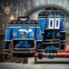 Santa Skull Christmas Wreath Blue Ugly Sweaters For Couples